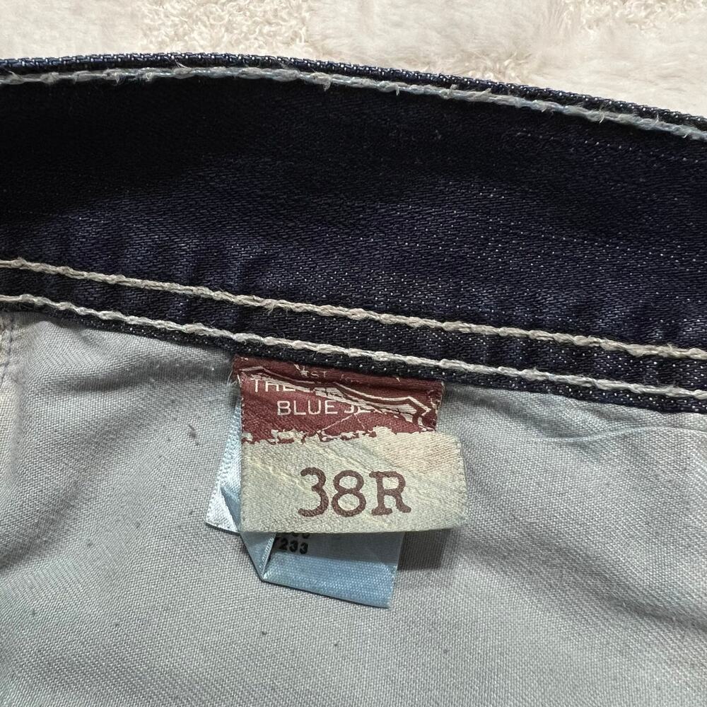 Big Star Union Straight Leg Jeans Mens 38x32 Dark Wash Contrast Stitch Denim - Picture 4 of 13